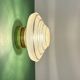 Old glass globe wall/ceiling light in frosted white and gold.
