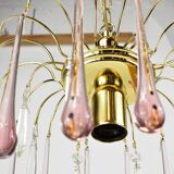 Chandelier pampilles pearl pink.
