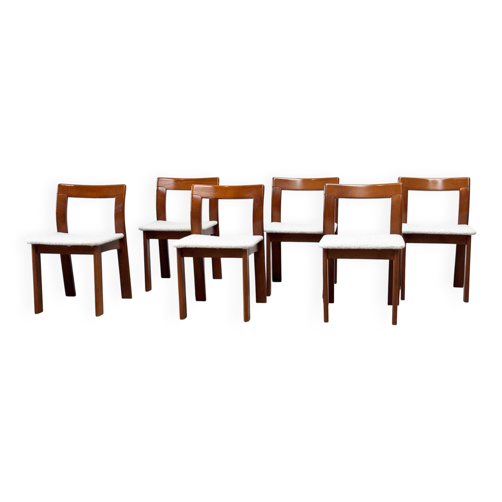 Set of six sculptural Italian dining chairs by Mobil Girgi
