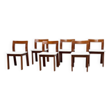 Set of six sculptural Italian dining chairs by Mobil Girgi