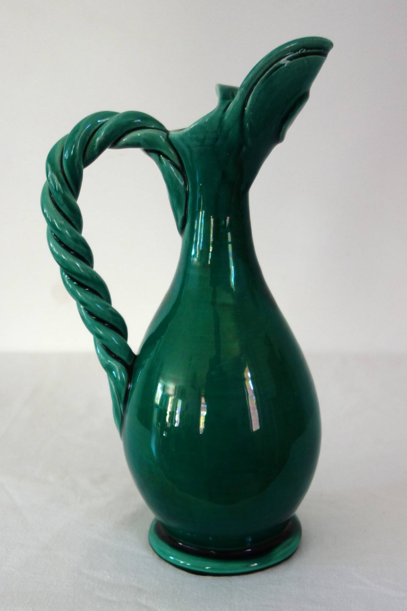 Glazed ceramic pitcher, France, 1950s