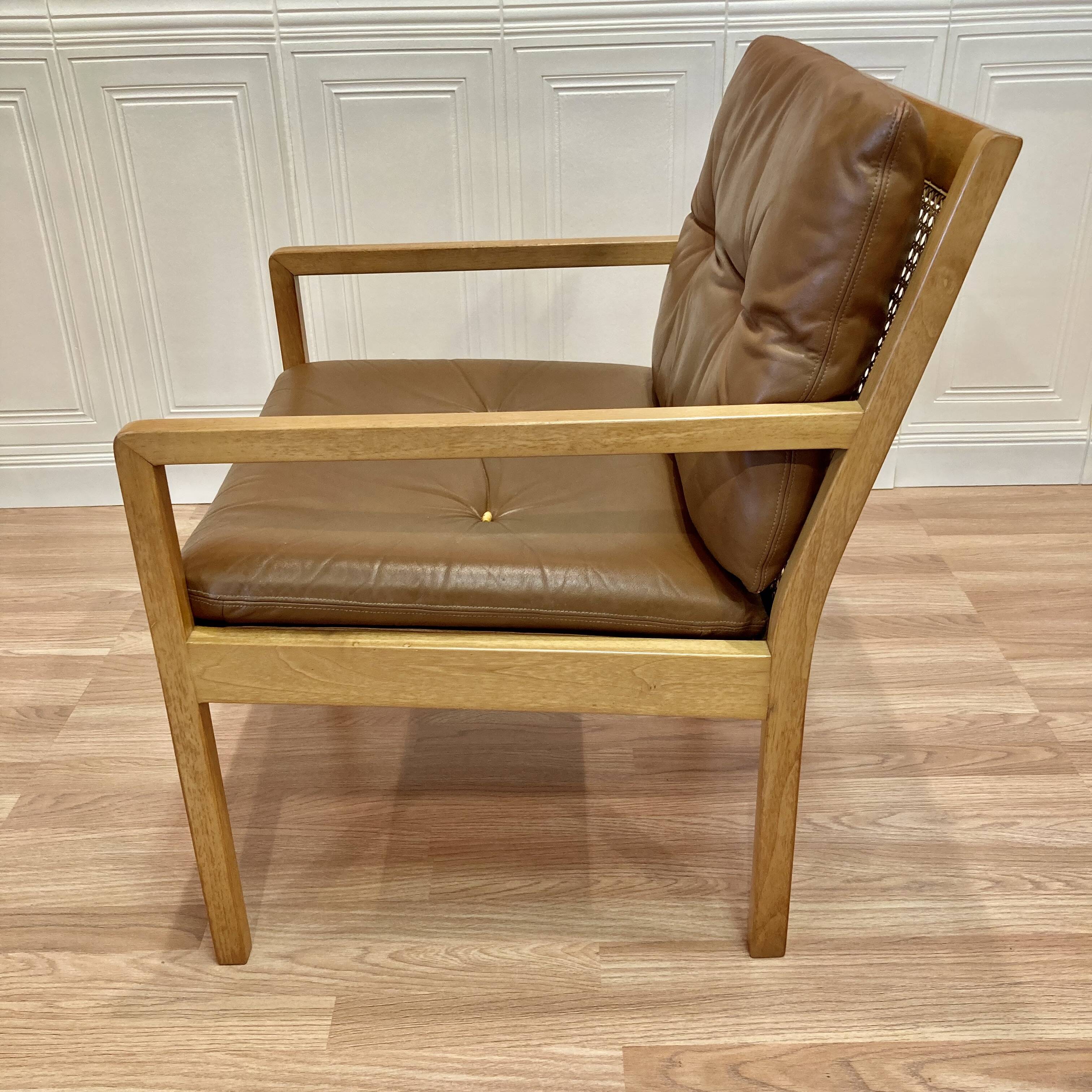Scandinavian design leather armchair "Bernt Petersen" 1960.