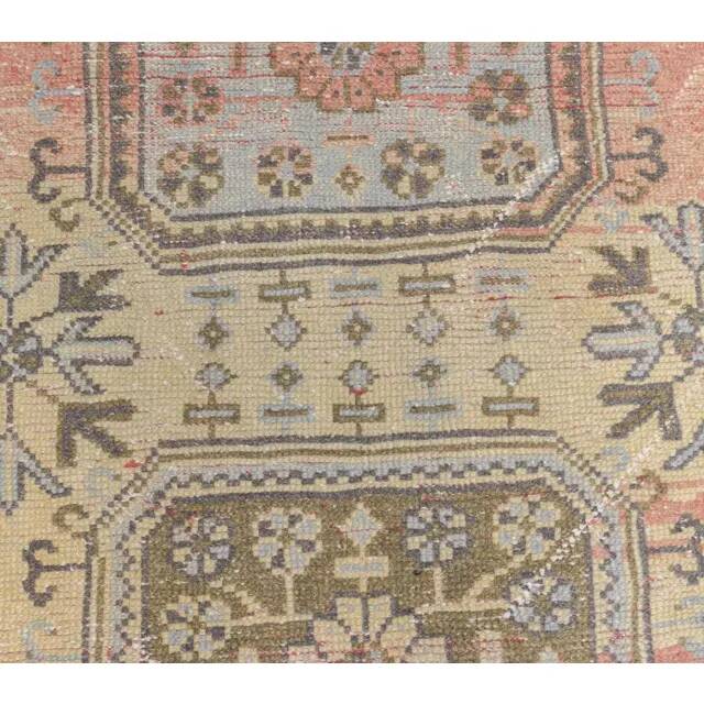 1970s Vintage Turkish Hand-Knotted Floral Runner 84x358