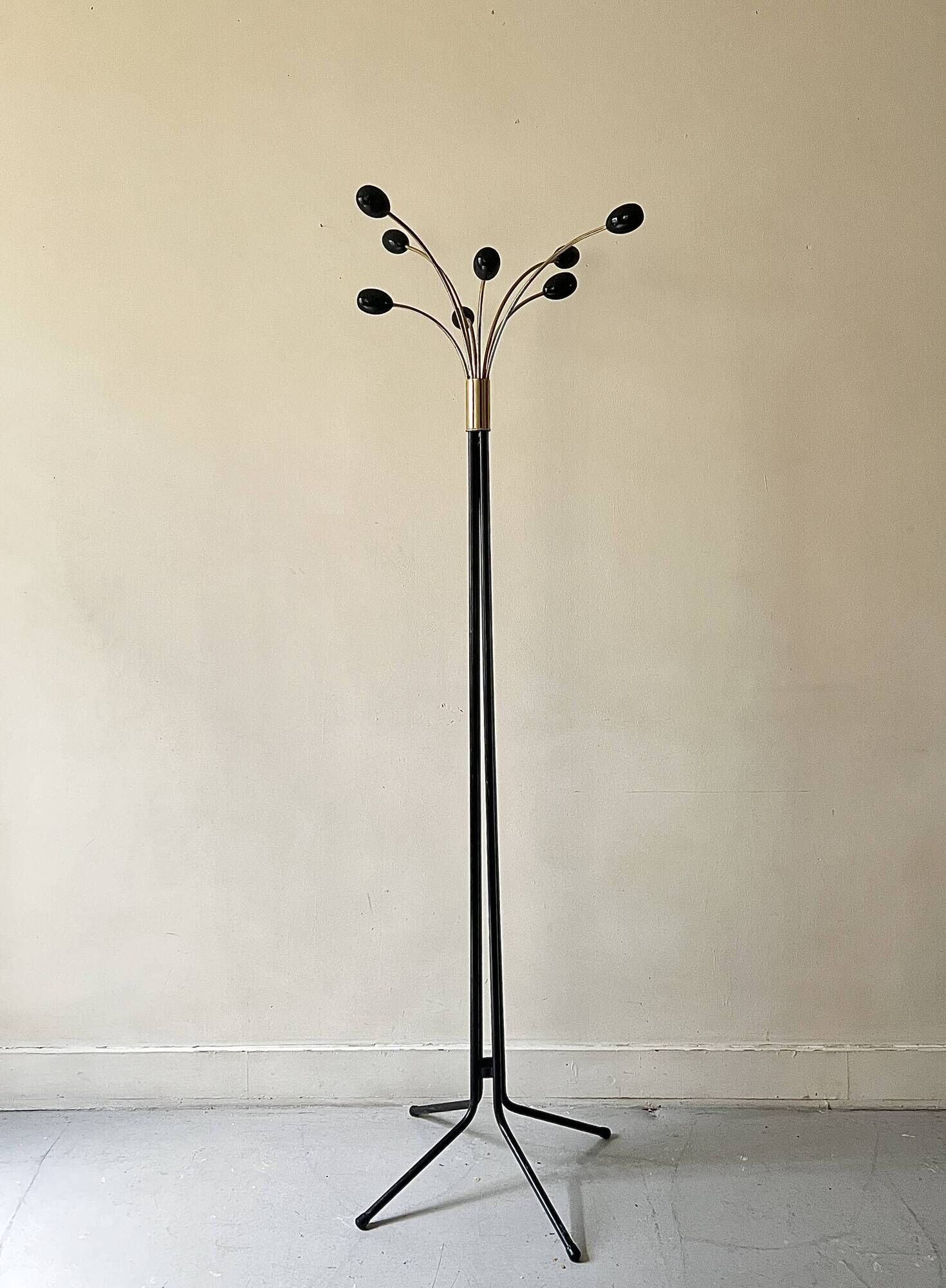 Italian metal coat rack & bakelite hook, 1970s design
