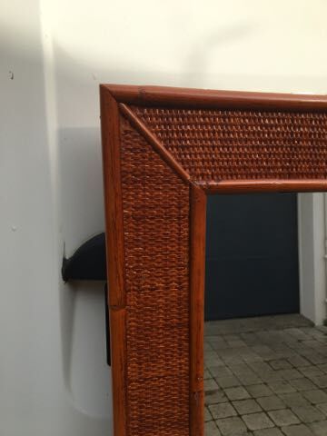 Bamboo and rattan mirror