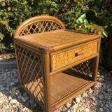 Pair of rattan bedsides