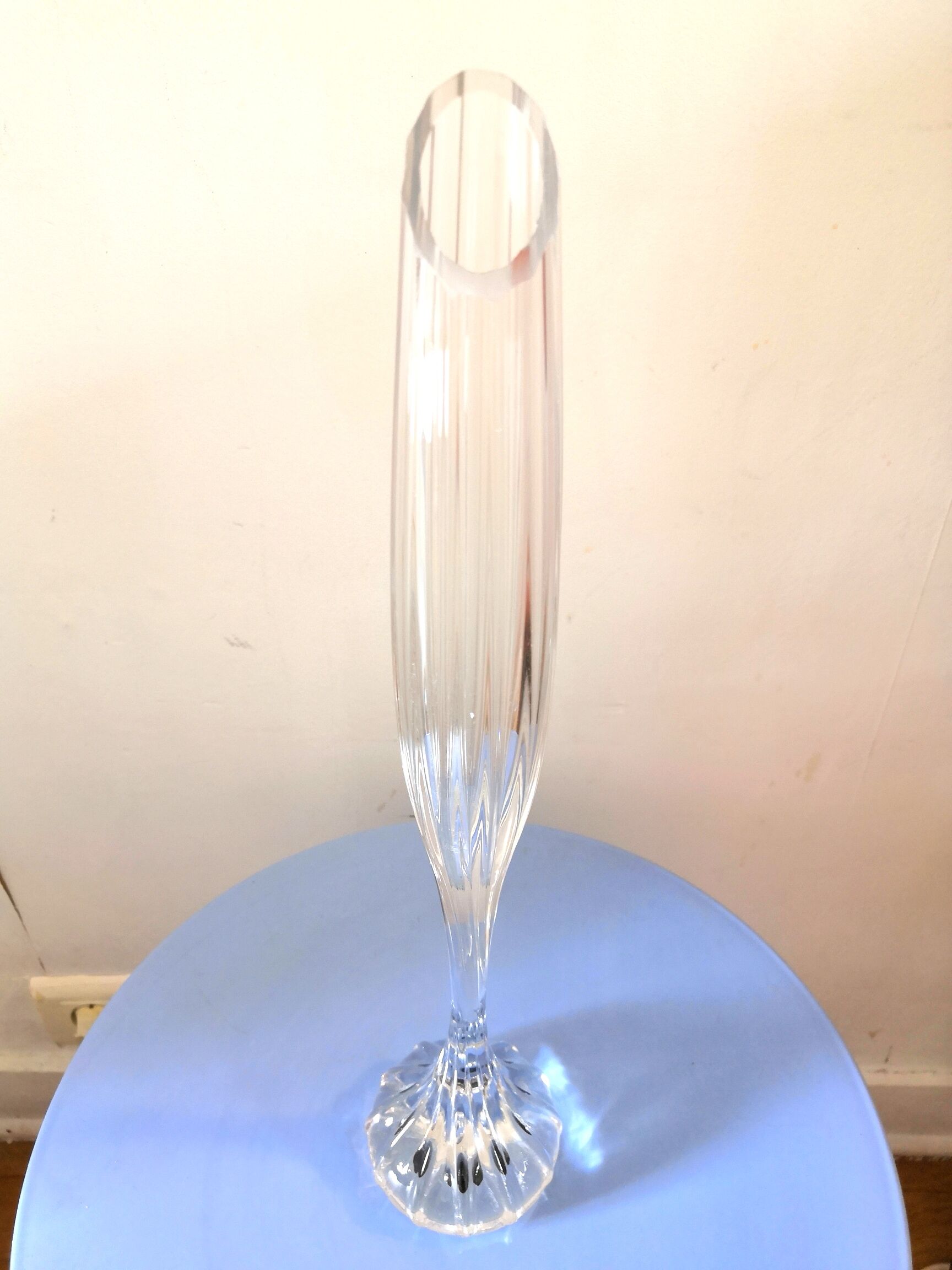 Soliflore en verre design années 70