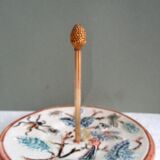 Presentation plate, barbotine and gilded brass