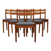 Ensemble de six chaises en teck, design danois, années 1970, designer : Poul M. Volther