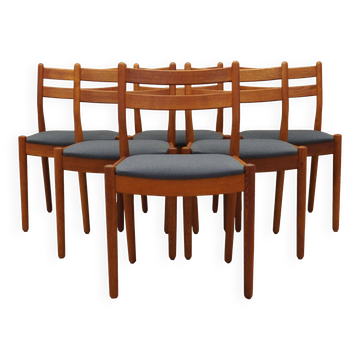 Set of six teak chairs, Danish design, 1970s, designer: Poul M. Volther