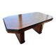 English Art Deco table in flamed walnut – London, 1960