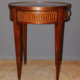 Louis xvi style hot water bottle table in marquetry around 1900