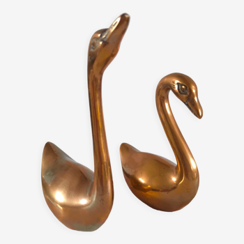 Pair of brass ducks design 70s