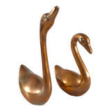 Pair of brass ducks design 70s
