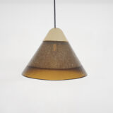 Suspension en verre bulles brun par Peill et Putzler, Allemagne 1960's