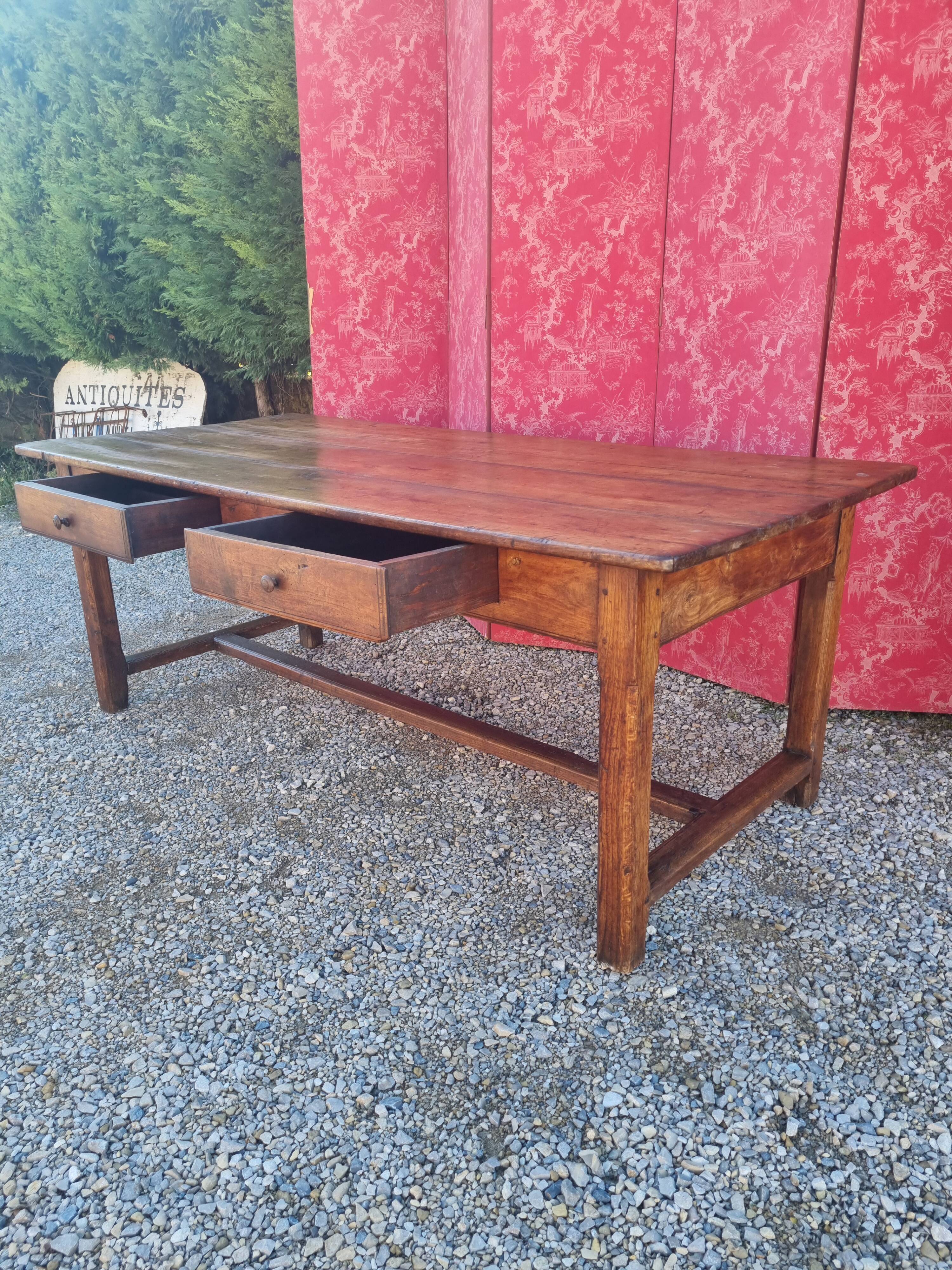 Table de ferme chêne et merisier