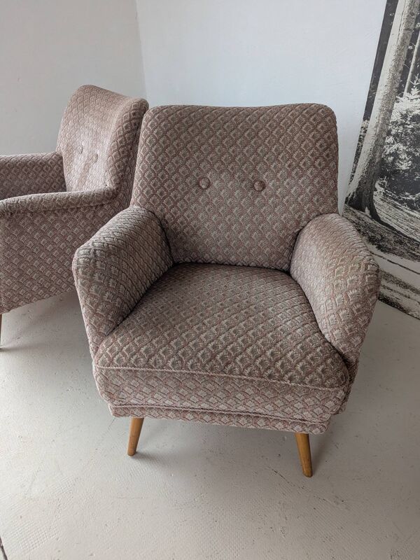 Paire de fauteuils cosy, vintage 1960