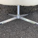 Vintage 70s white leatherette shell armchair