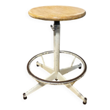 Adjustable workshop stool, vintage industrial stool