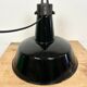 Industrial Black Enamel Factory Lamp with Cast Iron Top, 1950s