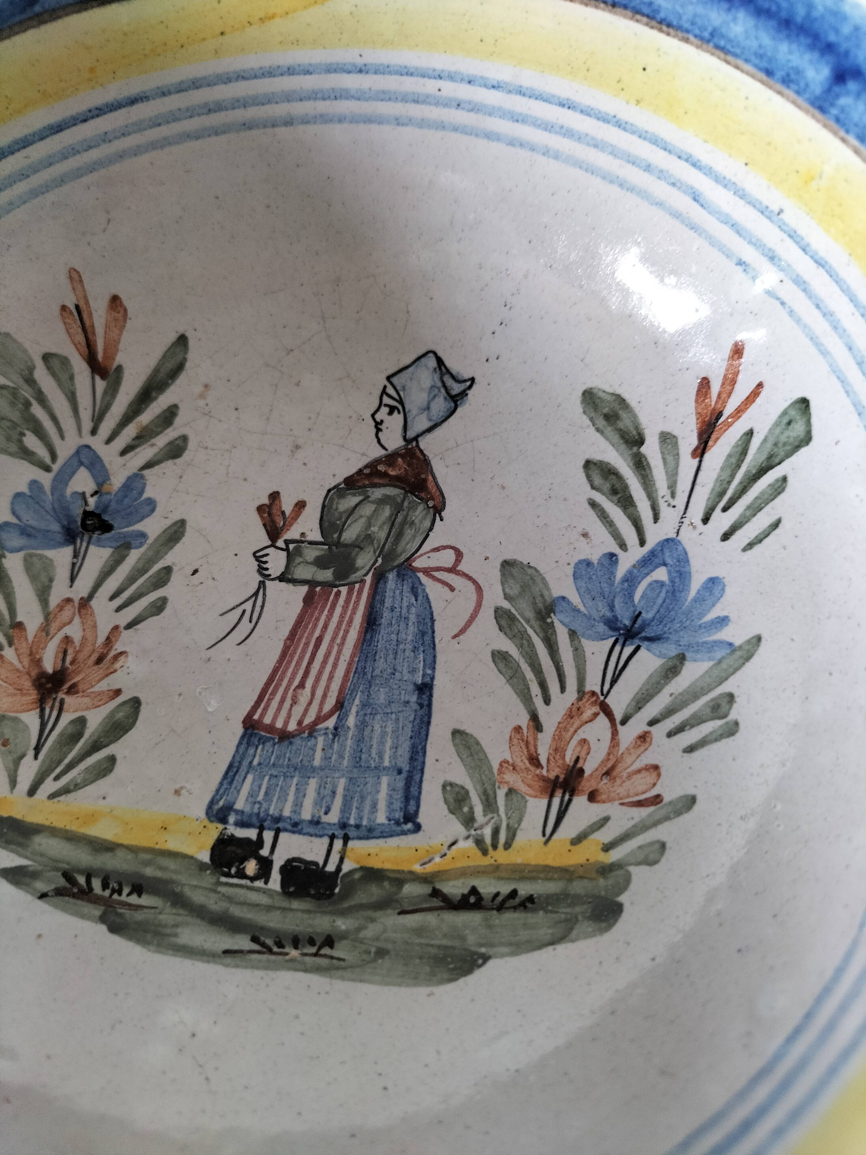 Hand-painted Breton bowl, 1920s