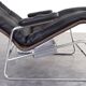 Bauhaus Leather and Chrome Model Fenix Chaise Longue by Sam Larsson for Dux