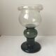 Vase ball on foot in smoked glass 70s