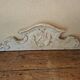 Antique wooden furniture pediment, pale green patina