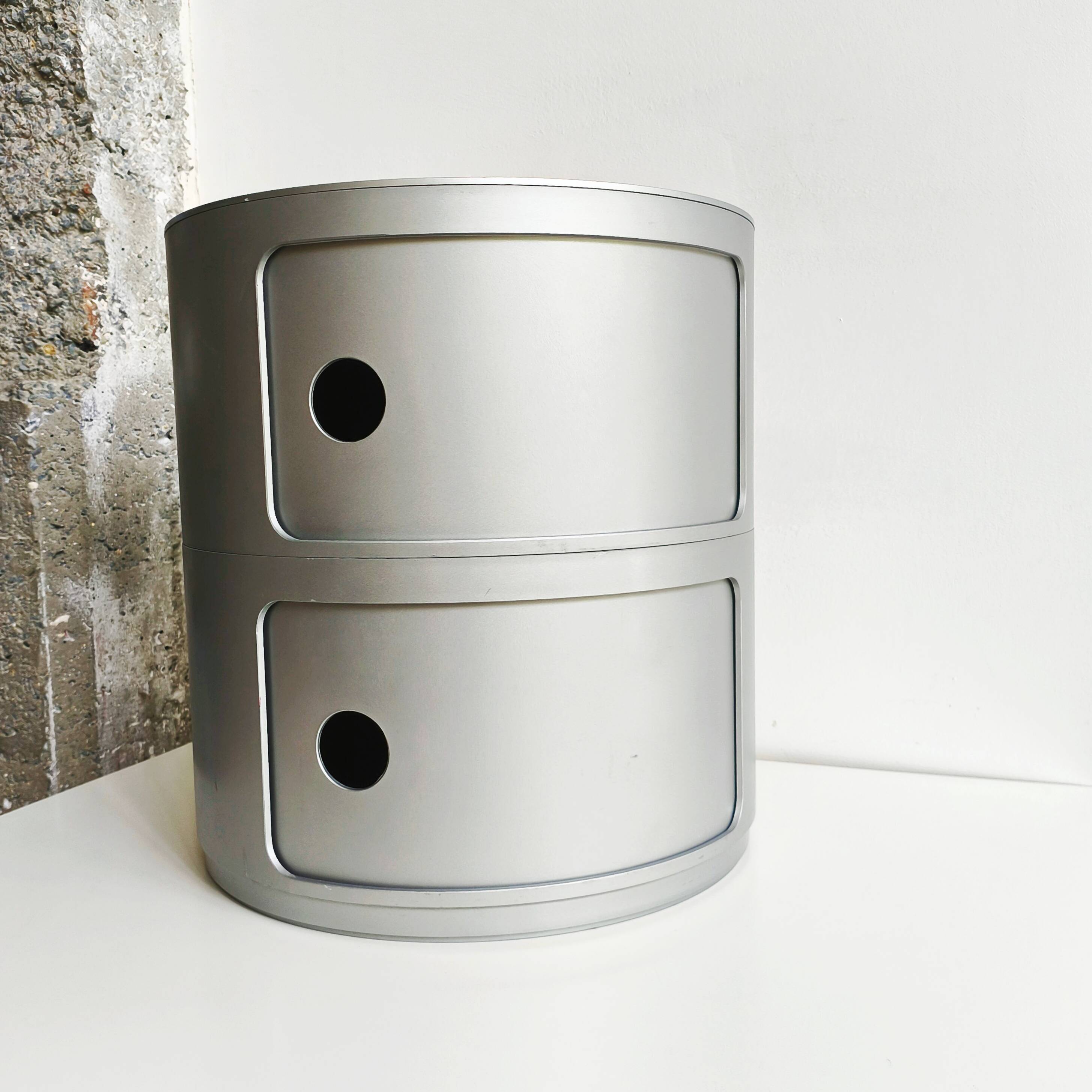 Modular components Kartell silver, A. Castelli