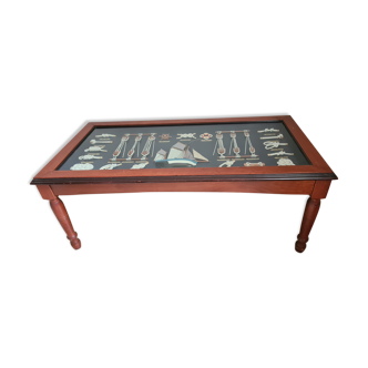 Table basse noeuds marins style vintage