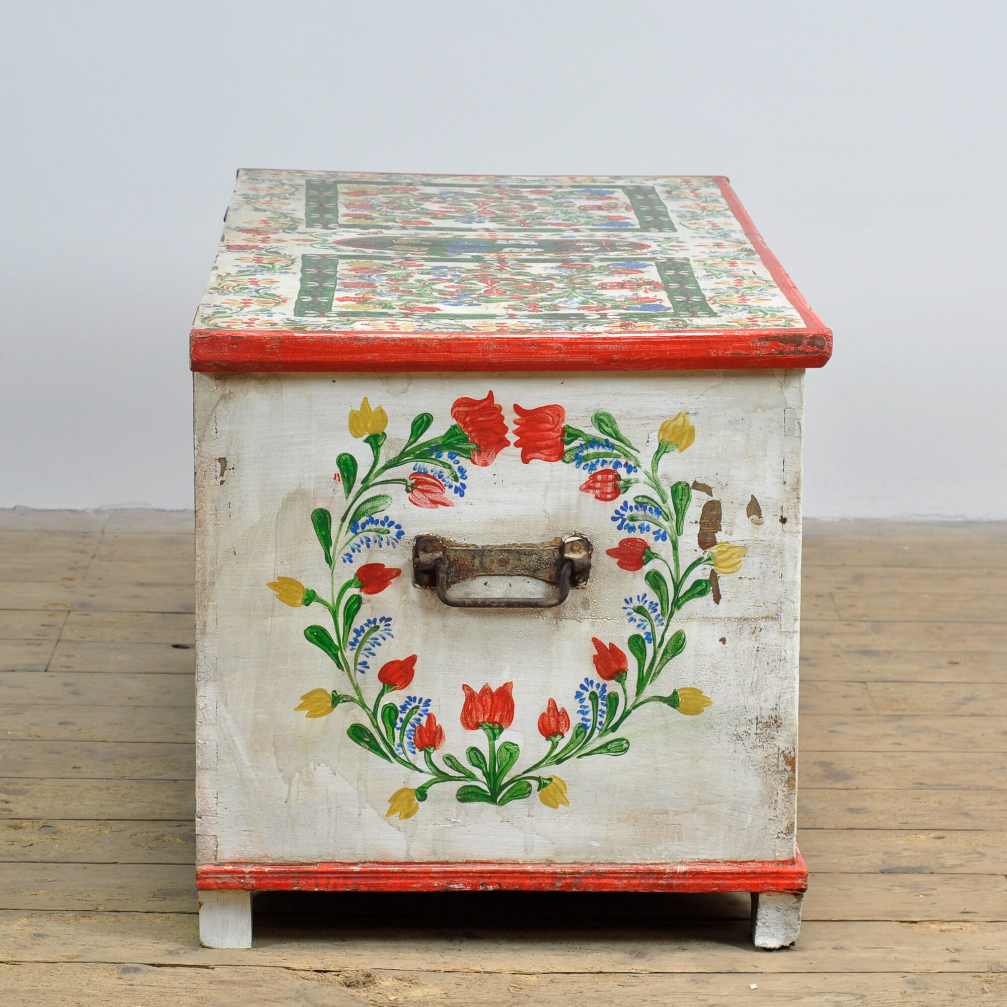 Folk art bridal chest, dated 1948