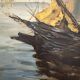 Very old painting of a Mediterranean port.