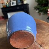 Pichet en céramique grès vernissé bleu