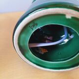 Green ceramic lamp, space age 1970.