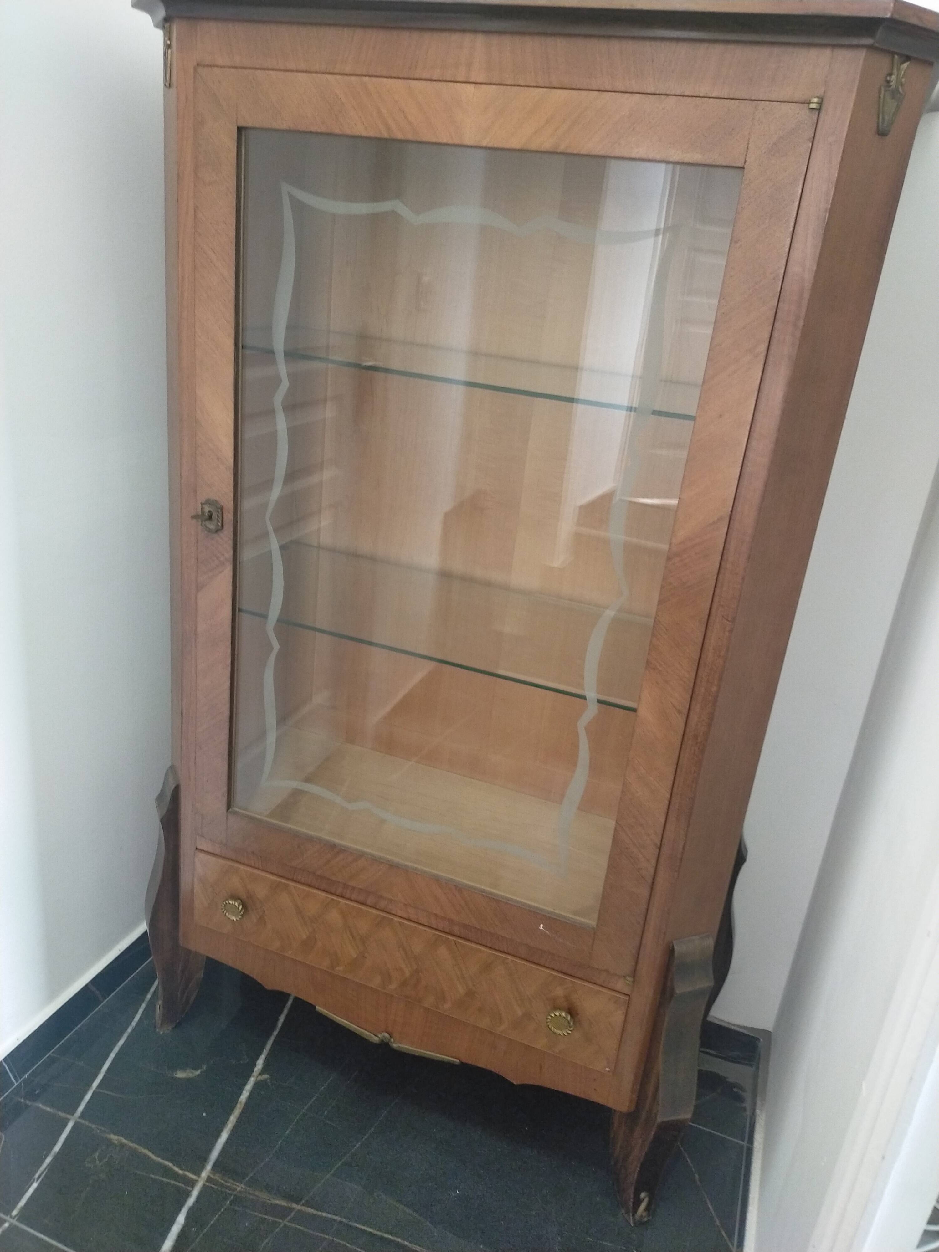 Vintage display cabinet in rosewood veneer 1950/1960
