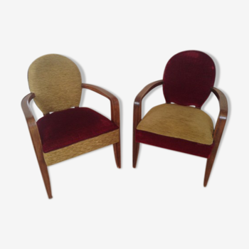 2 art deco armchairs by Jean Pascaud 1940