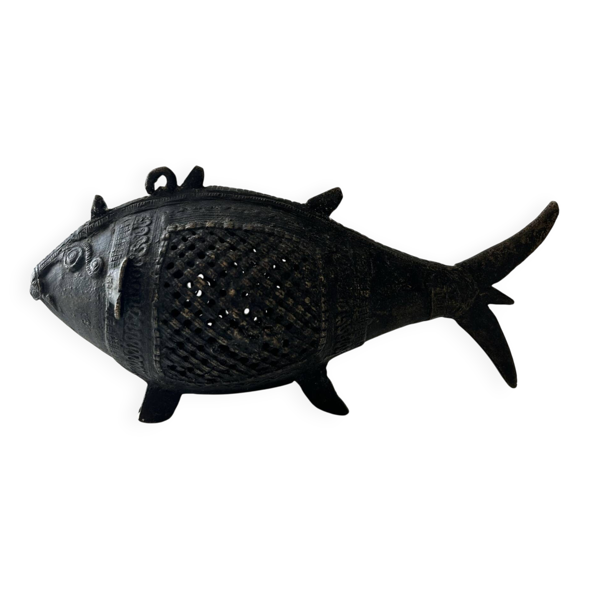 Poisson en bronze art tribal indien