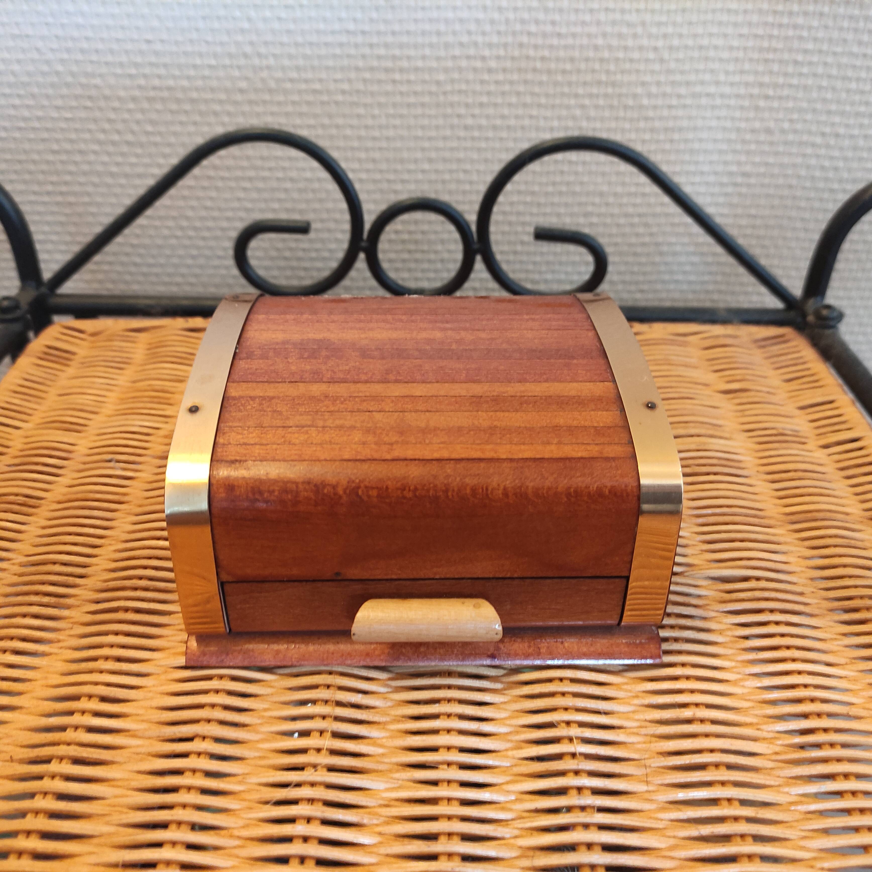 Ashtray and vintage wooden cigarette box