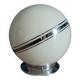 Bedside lamp living room art deco glass ecru chrome border globe