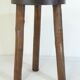Tabouret rond tripode de traite en bois années 50