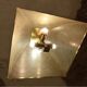 Large Lamperti chandelier made of fiberglass and brass from the 1970s.