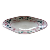 Ravier en céramique ancien, plat à ravier Digoin Sarreguemines, France. Motif floral