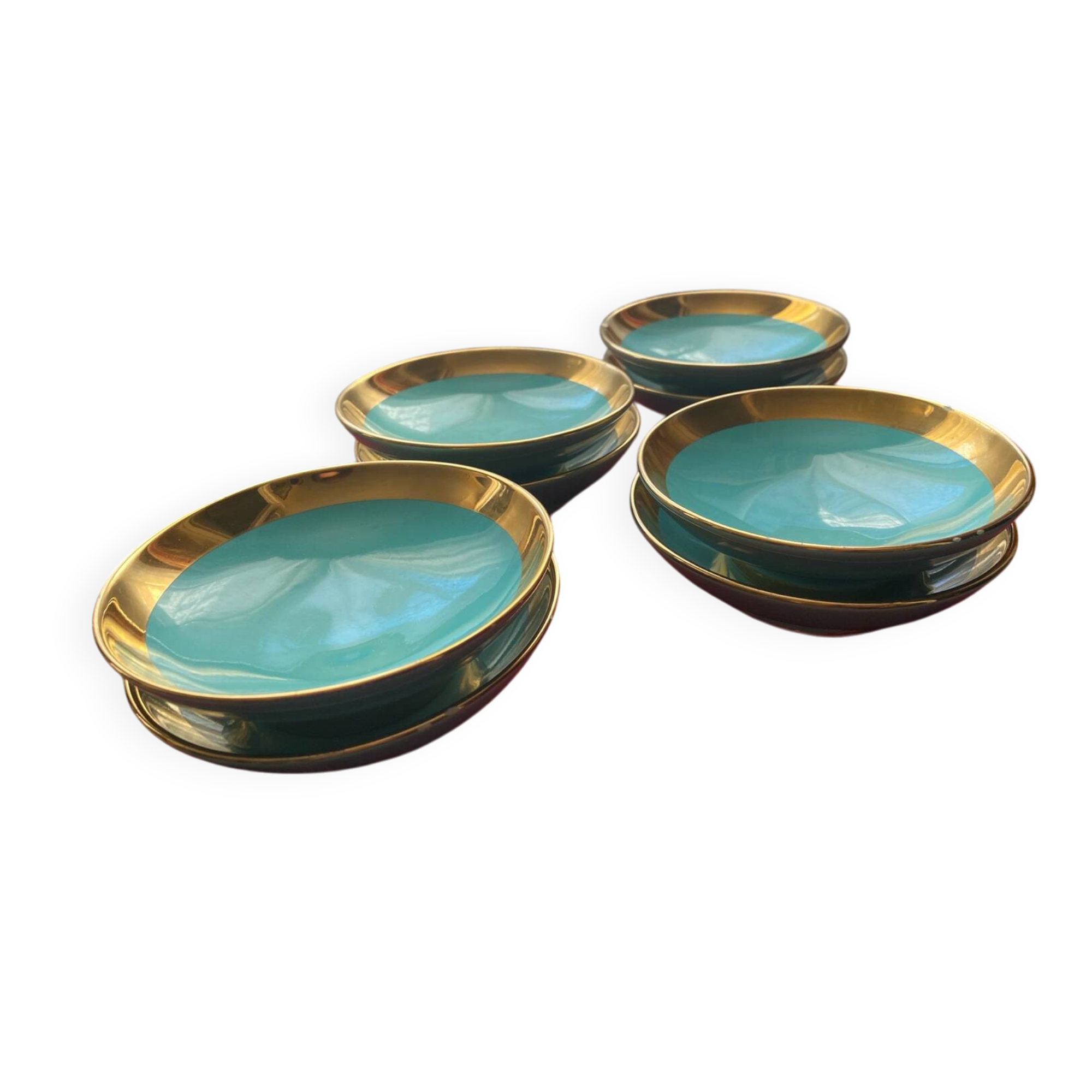 8 MAGDA Art Deco cream bowls made in France