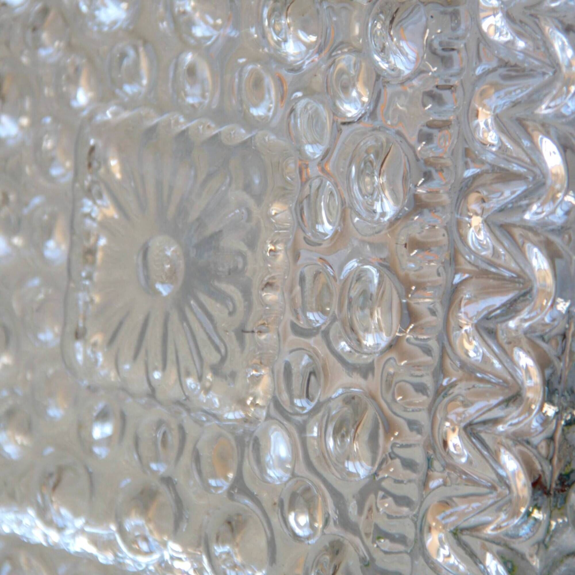 Small square ceiling light wall light in minimalist glass 1970 1980 seventies eighties LAMP-5046