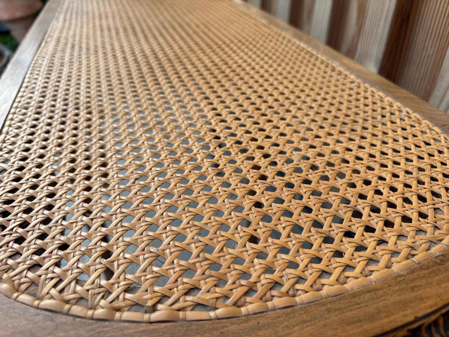 Louis XVI style piano bench in carved wood and caning