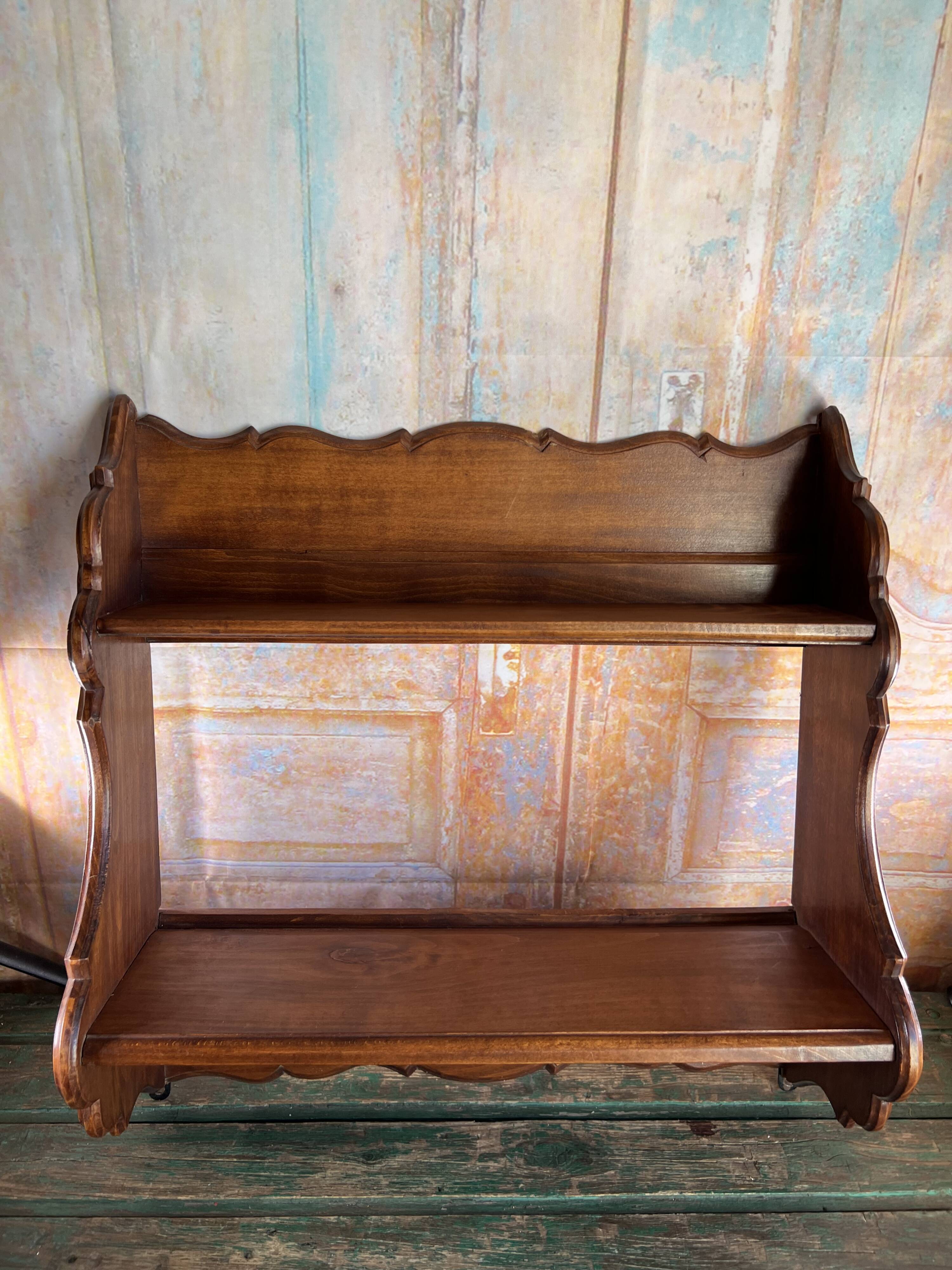 carved wooden wall shelf – Rustic and authentic feel