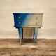 Navy blue and beige tie-dye bedside table