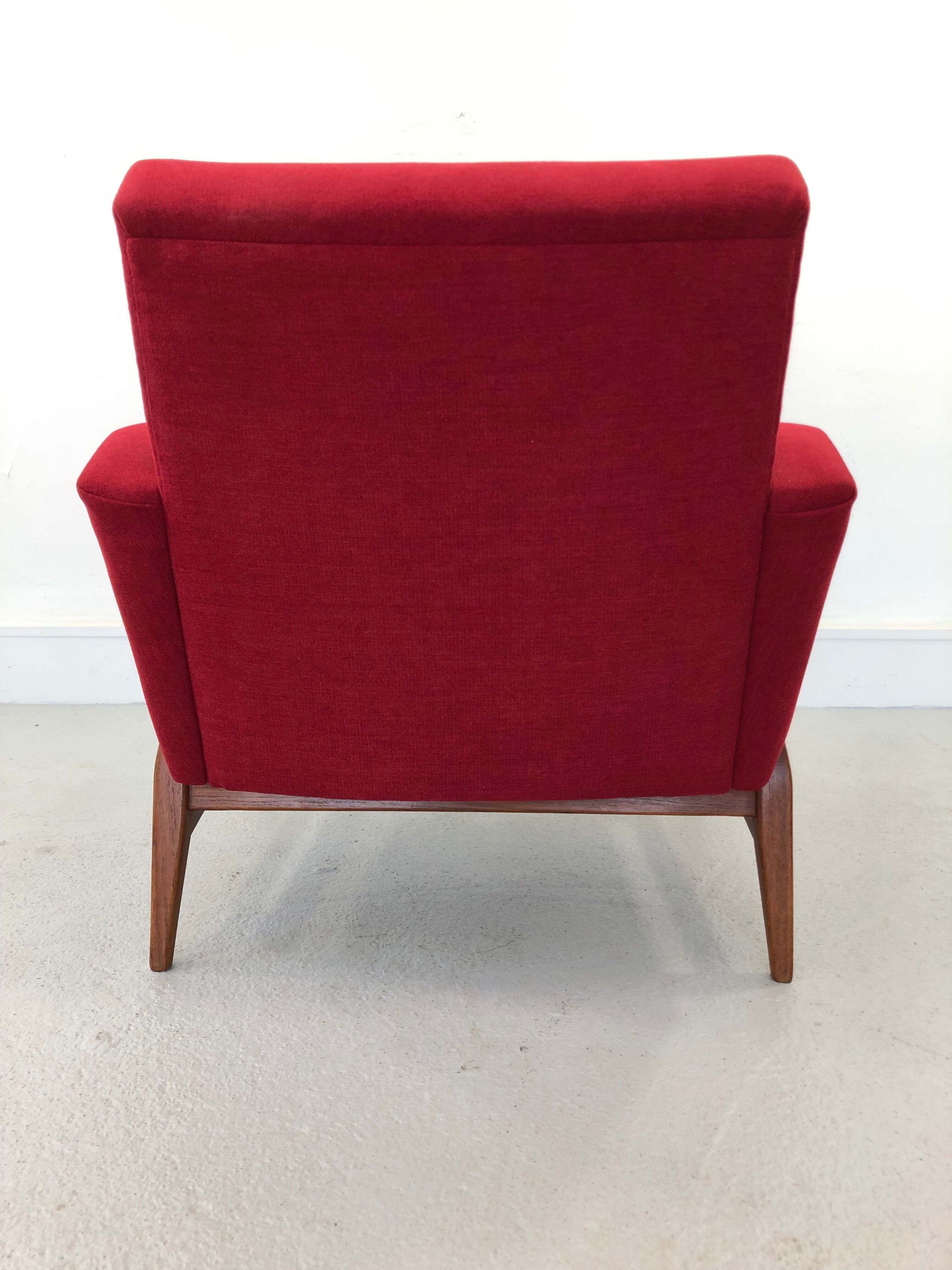 DANISH DESIGN ARMCHAIR IN WOOL & TEAK WOOD, 1970S
