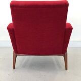 DANISH DESIGN ARMCHAIR IN WOOL & TEAK WOOD, 1970S