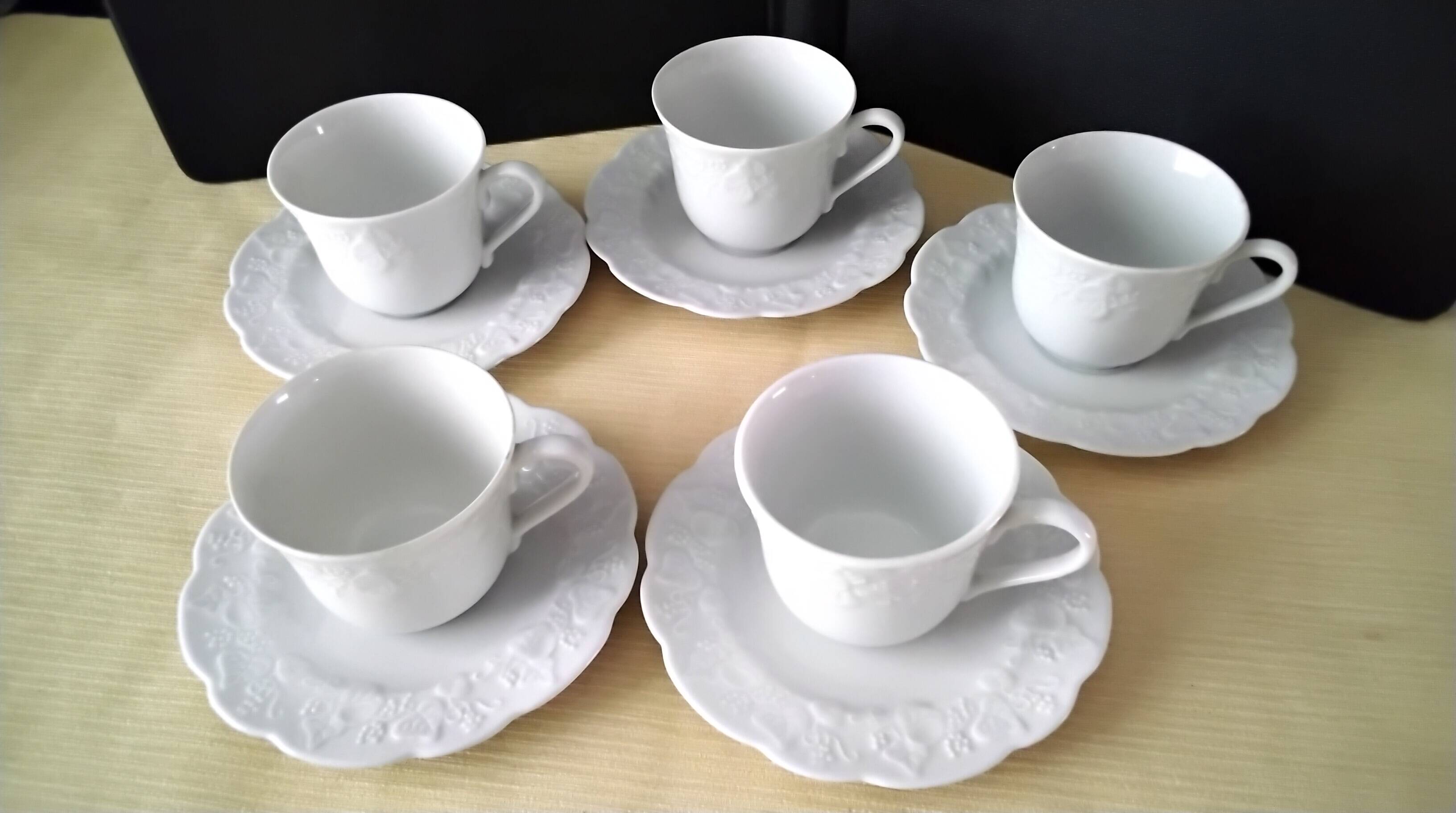 5 porcelain coffee cups Wild Ivy